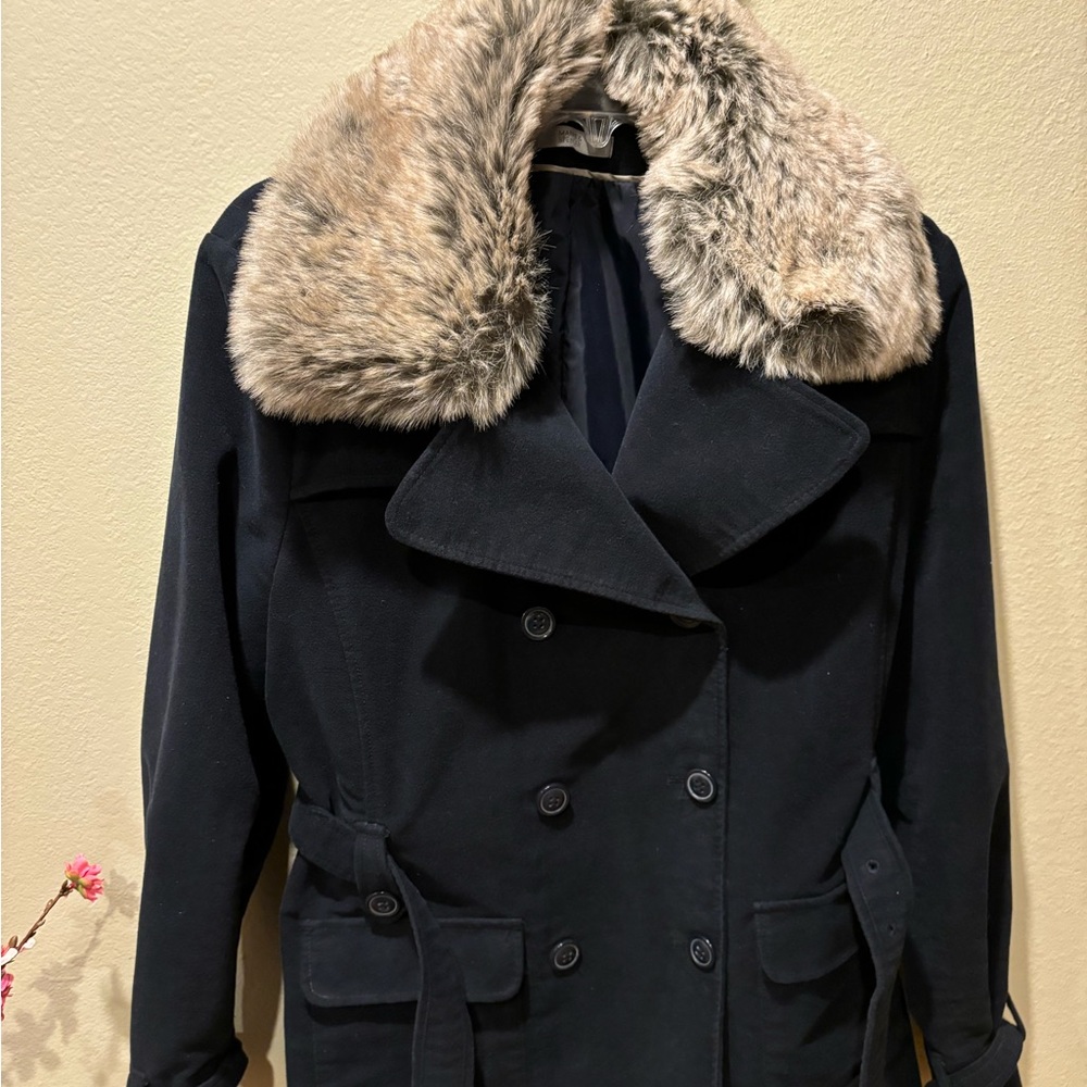 Marks and Spencer thick coat with removable neck fur - Picture 1 of 4